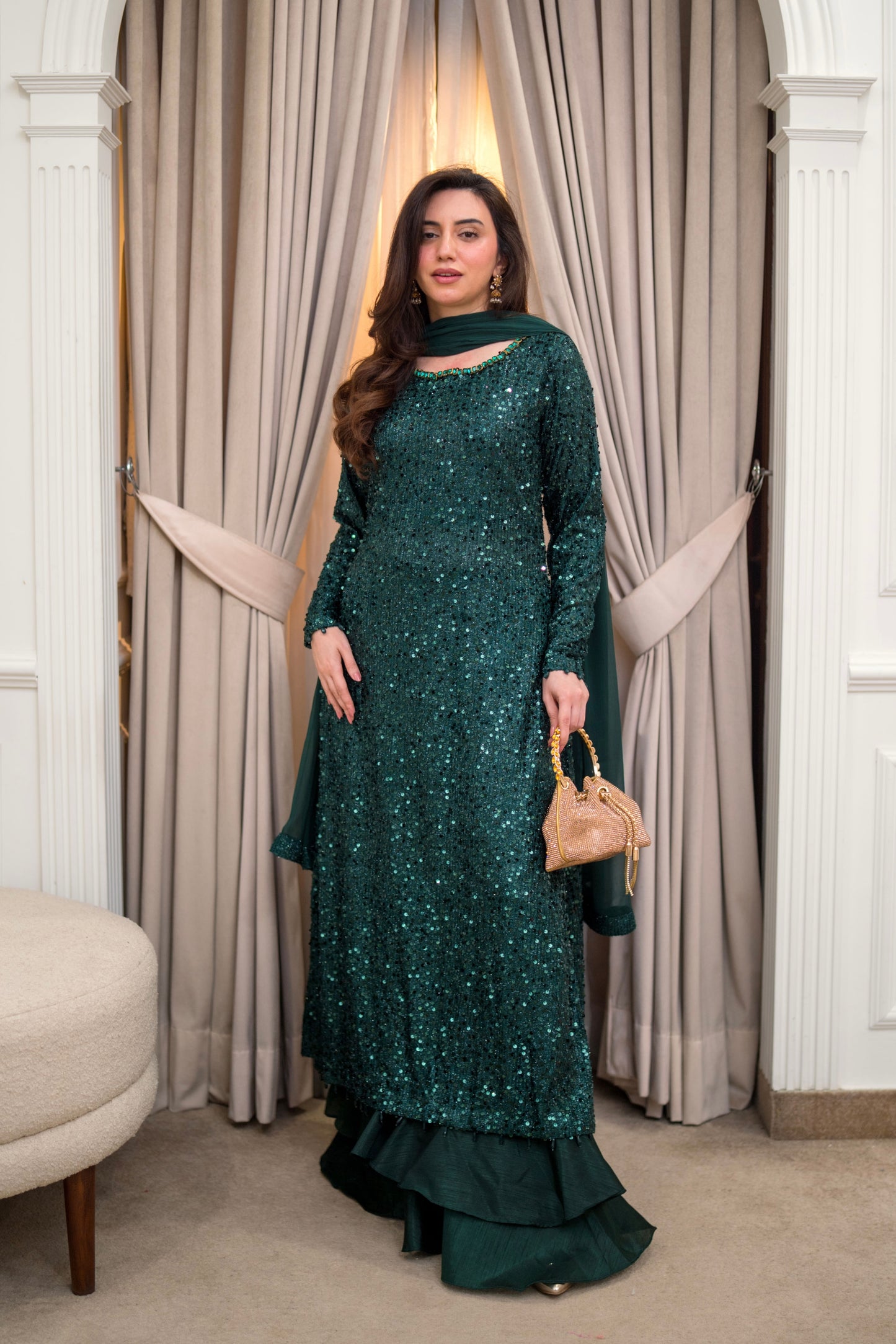 Emerald Escape Flared 3pcs Stitched