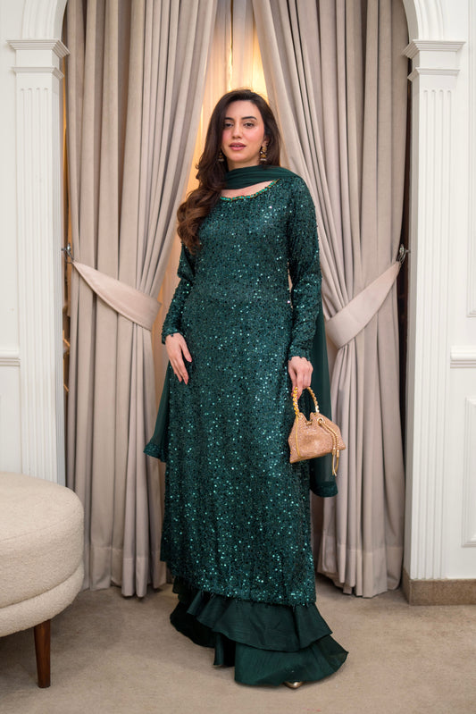 Emerald Escape Flared 3pcs Stitched