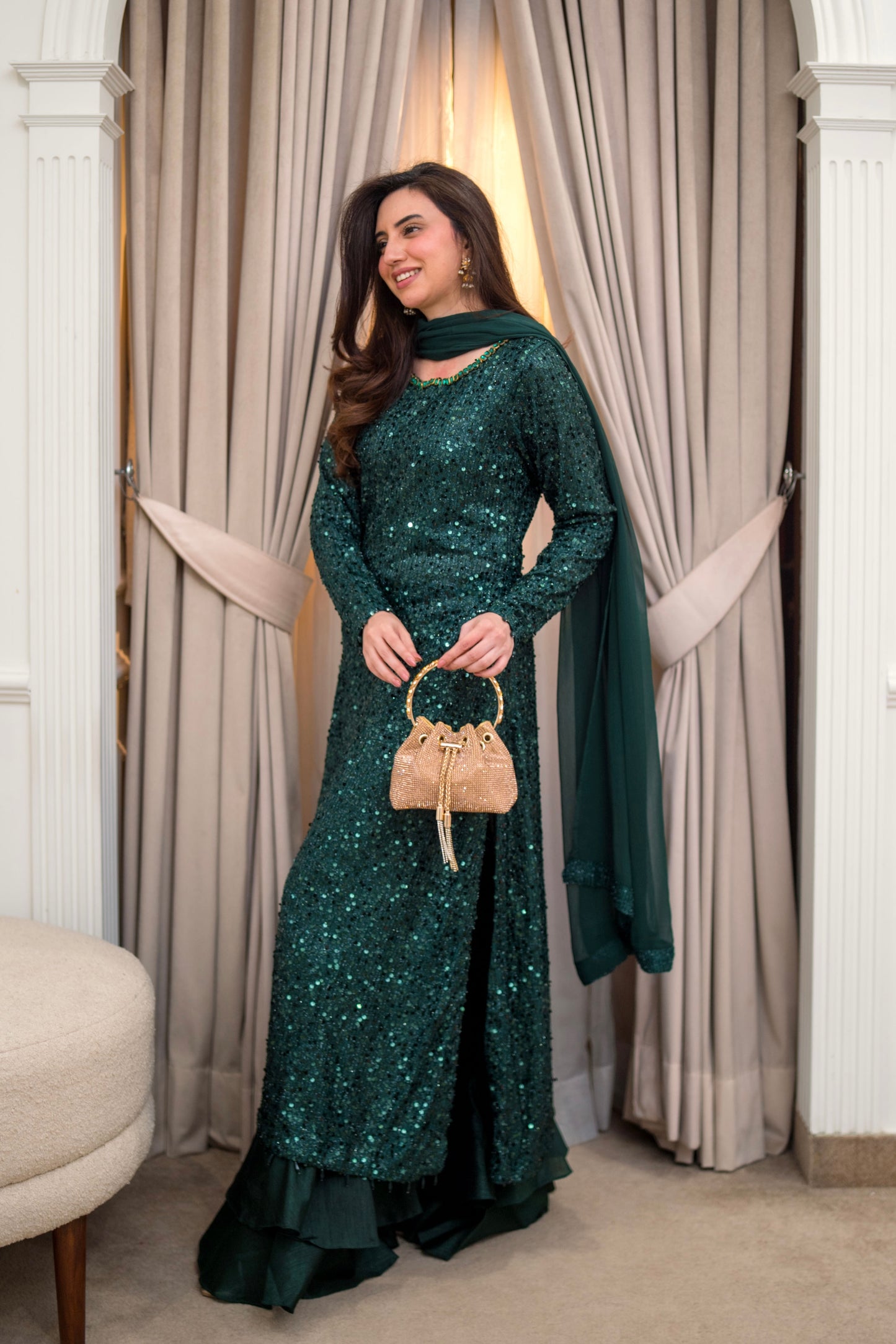 Emerald Escape Flared 3pcs Stitched