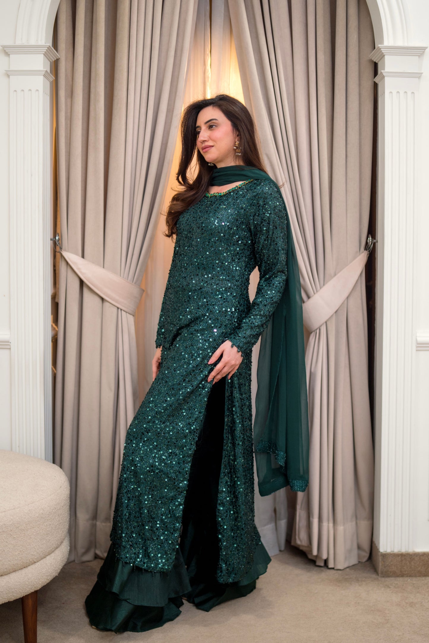 Emerald Escape Flared 3pcs Stitched